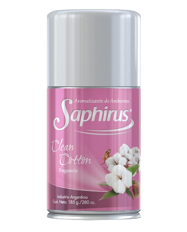 Aromatizador de Ambientes en Aerosol Saphirus CLEAN COTTON